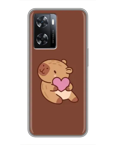 Чохол для OPPO A77 з картинкою «Капібара з серцем»