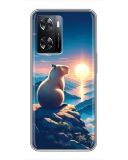 Чохол для OPPO A77 з картинкою «Захід сонця з капібарою» Чохол для OPPO A77 з картинкою «Захід сонця з капібарою»