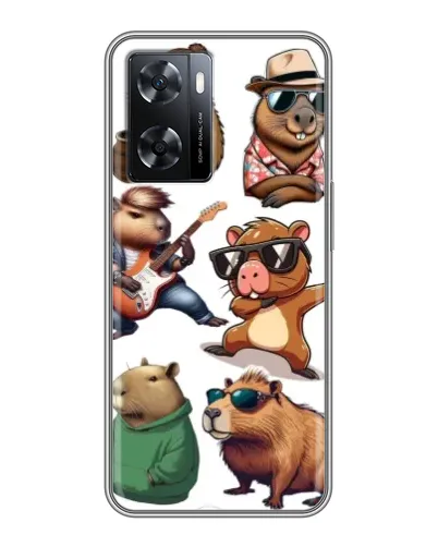 Чохол для OPPO A77 з картинкою «Круті капібари музиканти»
