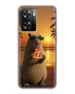 Чохол для OPPO A77 з картинкою «Капібара з піцою» Чохол для OPPO A77 з картинкою «Капібара з піцою»