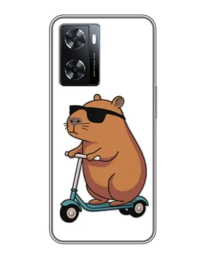 Чохол для OPPO A77 з картинкою «Капібара на самокаті»
