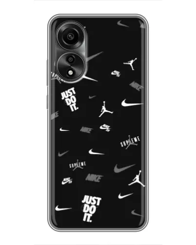 Чехол для OPPO A78 (4G) с картинкой «Nike Black Pattern»