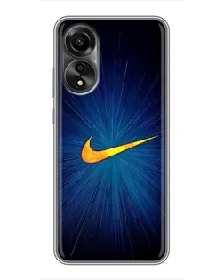 Чехол для OPPO A78 (4G) с картинкой «Синий пульс Nike» Чехол для OPPO A78 (4G) с картинкой «Синий пульс Nike»