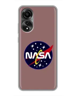 Чехол для OPPO A78 (4G) с картинкой «NASA — ретро космос» Чехол для OPPO A78 (4G) с картинкой «NASA — ретро космос»