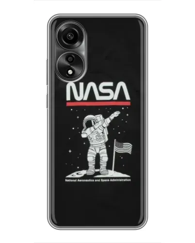 Чехол для OPPO A78 (4G) с картинкой «NASA — шагаем по Луне» Чехол для OPPO A78 (4G) с картинкой «NASA — шагаем по Луне»