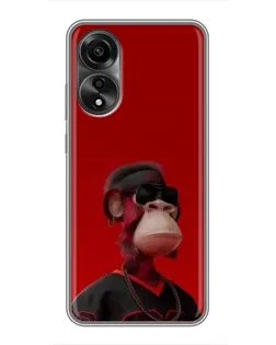 Чехол для OPPO A78 (4G) с картинкой «Bored Ape в красном» Чехол для OPPO A78 (4G) с картинкой «Bored Ape в красном»