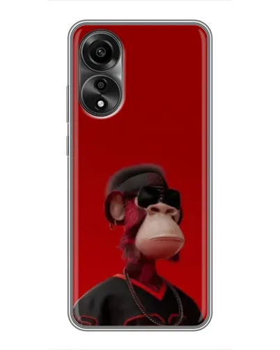 Чехол для OPPO A78 (4G) с картинкой «Bored Ape в красном»