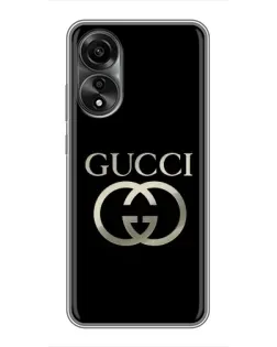 Чехол для OPPO A78 (4G) с картинкой «Gucci — золото на черном»