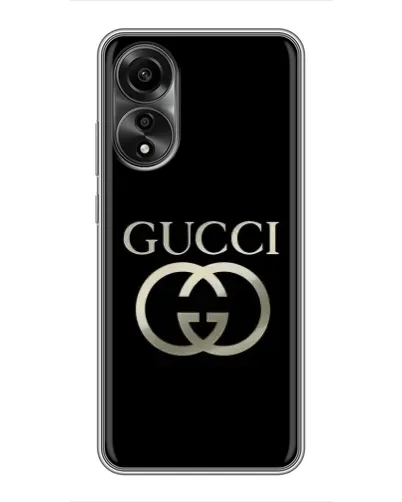 Чехол для OPPO A78 (4G) с картинкой «Gucci — золото на черном» Чехол для OPPO A78 (4G) с картинкой «Gucci — золото на черном»