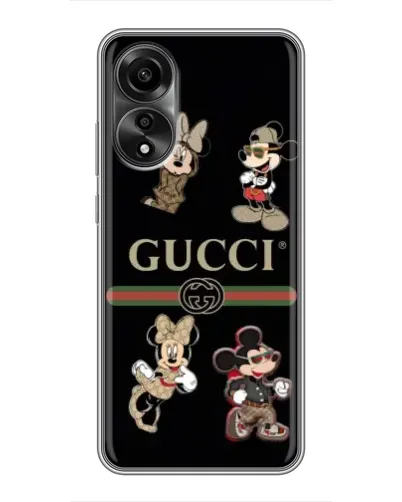 Чехол для OPPO A78 (4G) с картинкой «Gucci — герои Disney и монограмма» Чехол для OPPO A78 (4G) с картинкой «Gucci — герои Disney и монограмма»