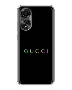 Чехол для OPPO A78 (4G) с картинкой «Gucci — неоновый минимализм»