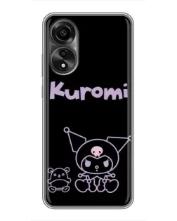 Чехол для OPPO A78 (4G) с картинкой «Kuromi — черный минимализм» Чехол для OPPO A78 (4G) с картинкой «Kuromi — черный минимализм»