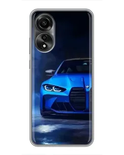 Чехол для OPPO A78 (4G) с картинкой «Голубая BMW M4» Чехол для OPPO A78 (4G) с картинкой «Голубая BMW M4»