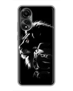 Чехол для OPPO A78 (4G) с картинкой «BMW и лев» Чехол для OPPO A78 (4G) с картинкой «BMW и лев»