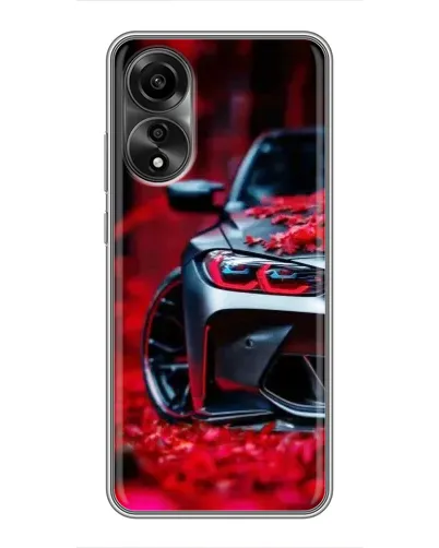 Чехол для OPPO A78 (4G) с картинкой «Спортивная BMW и цветы» Чехол для OPPO A78 (4G) с картинкой «Спортивная BMW и цветы»