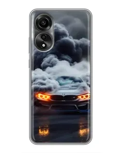 Чехол для OPPO A78 (4G) с картинкой «BMW в дыму» Чехол для OPPO A78 (4G) с картинкой «BMW в дыму»