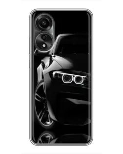 Чехол для OPPO A78 (4G) с картинкой «Черная BMW — профиль» Чехол для OPPO A78 (4G) с картинкой «Черная BMW — профиль»