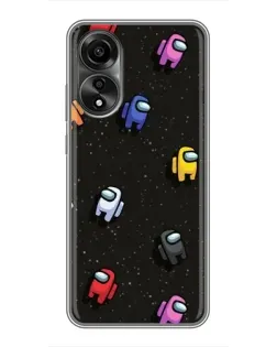 Чехол для OPPO A78 (4G) с картинкой «Космический паттерн Among Us»