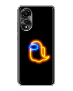Чехол для OPPO A78 (4G) с картинкой «Among Us неоновое сияние»