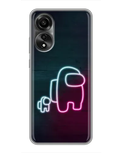 Чехол для OPPO A78 (4G) с картинкой «Among Us неон-арт» Чехол для OPPO A78 (4G) с картинкой «Among Us неон-арт»