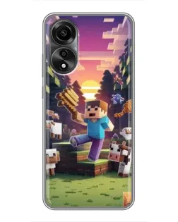 Чехол для OPPO A78 (4G) с картинкой «Стив на ферме» Чехол для OPPO A78 (4G) с картинкой «Стив на ферме»