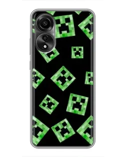 Чехол для OPPO A78 (4G) с картинкой «Паттерн с криперами» Чехол для OPPO A78 (4G) с картинкой «Паттерн с криперами»