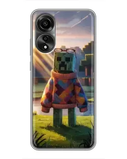 Чехол для OPPO A78 (4G) с картинкой «Крипер в свитере» Чехол для OPPO A78 (4G) с картинкой «Крипер в свитере»