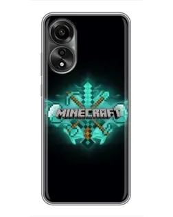 Чехол для OPPO A78 (4G) с картинкой «Minecraft Diamond лого» Чехол для OPPO A78 (4G) с картинкой «Minecraft Diamond лого»