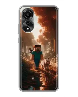 Чехол для OPPO A78 (4G) с картинкой «Стив в лесу» Чехол для OPPO A78 (4G) с картинкой «Стив в лесу»