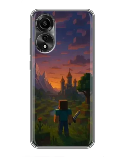 Чехол для OPPO A78 (4G) с картинкой «Стив у башни» Чехол для OPPO A78 (4G) с картинкой «Стив у башни»