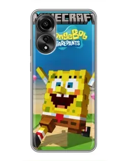 Чехол для OPPO A78 (4G) с картинкой «Губка Боб Minecraft» Чехол для OPPO A78 (4G) с картинкой «Губка Боб Minecraft»
