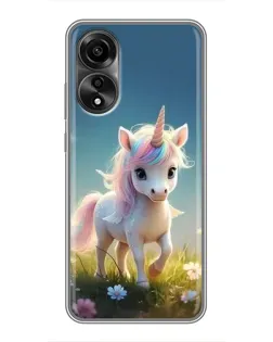Чехол для OPPO A78 (4G) с картинкой «Единорог на поляне» Чехол для OPPO A78 (4G) с картинкой «Единорог на поляне»