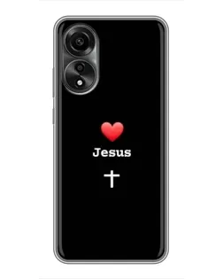 Чехол для OPPO A78 (4G) с картинкой «Сердце - Jesus»