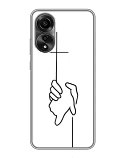 Чехол для OPPO A78 (4G) с картинкой «Рука держит»