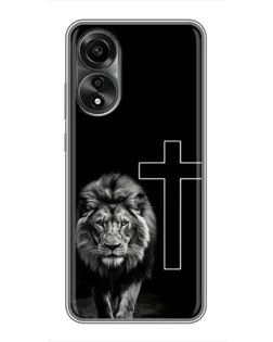 Чехол для OPPO A78 (4G) с картинкой «Лев и Крест»