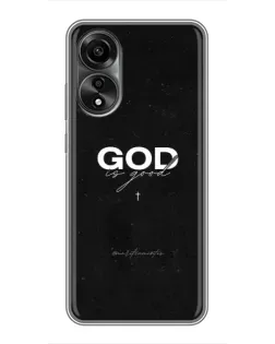 Чехол для OPPO A78 (4G) с картинкой «GOD — Бог над всем»