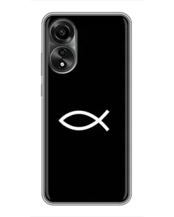 Чехол для OPPO A78 (4G) с картинкой «Символ рыбы Jesus» Чехол для OPPO A78 (4G) с картинкой «Символ рыбы Jesus»