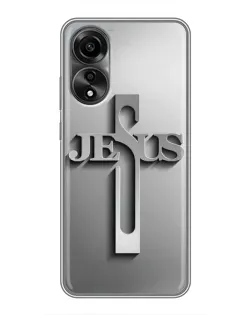 Чехол для OPPO A78 (4G) с картинкой «Металлический крест Jesus» Чехол для OPPO A78 (4G) с картинкой «Металлический крест Jesus»