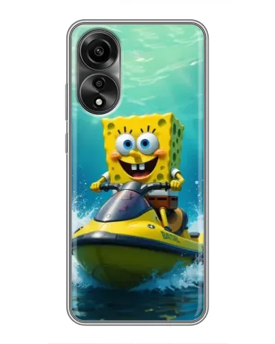 Чехол для OPPO A78 (4G) с картинкой «Спанч Боб на гидроцикле» Чехол для OPPO A78 (4G) с картинкой «Спанч Боб на гидроцикле»