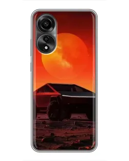 Чехол для OPPO A78 (4G) с картинкой «Cybertruck на Марсе»