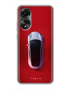 Чехол для OPPO A78 (4G) с картинкой «Tesla Top View»