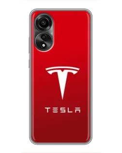 Чехол для OPPO A78 (4G) с картинкой «Tesla Red Classic»
