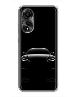 Чехол для OPPO A78 (4G) с картинкой «Силуэт Tesla Night»