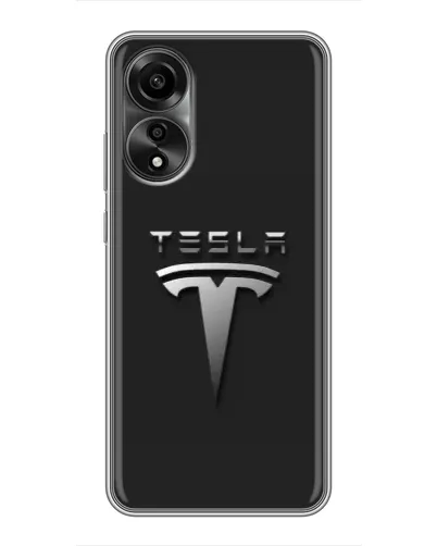 Чехол для OPPO A78 (4G) с картинкой «Стальной логотип Tesla» Чехол для OPPO A78 (4G) с картинкой «Стальной логотип Tesla»
