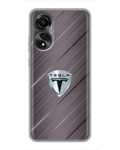 Чехол для OPPO A78 (4G) с картинкой «Металлическая текстура Tesla» Чехол для OPPO A78 (4G) с картинкой «Металлическая текстура Tesla»