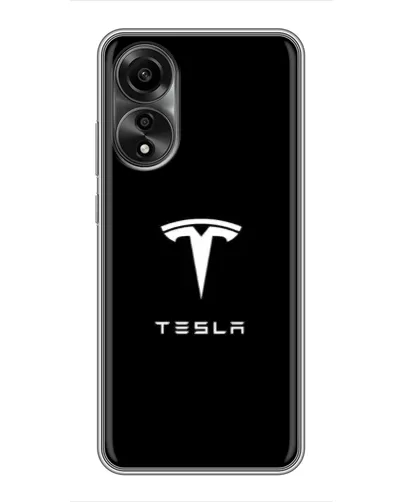 Чехол для OPPO A78 (4G) с картинкой «Tesla White Logo» Чехол для OPPO A78 (4G) с картинкой «Tesla White Logo»