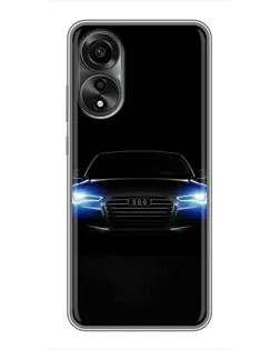 Чехол для OPPO A78 (4G) с картинкой «Audi в неоне»