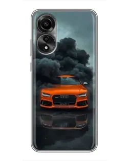Чехол для OPPO A78 (4G) с картинкой «Audi в облаках дыма»