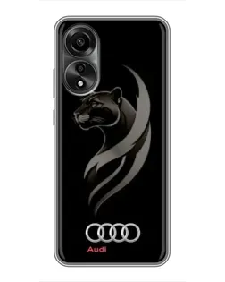 Чехол для OPPO A78 (4G) с картинкой «Графика — пантера и Audi»