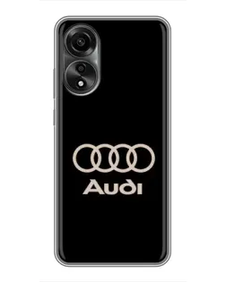 Чехол для OPPO A78 (4G) с картинкой «Audi — золотой логотип»